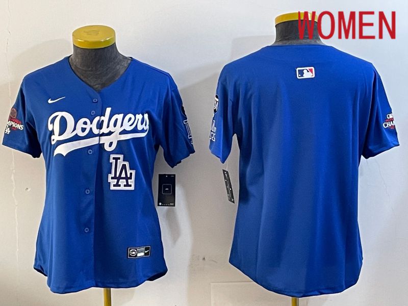 Women Los Angeles Dodgers Blank Blue Game 2024 Nike MLB Jersey style 12058